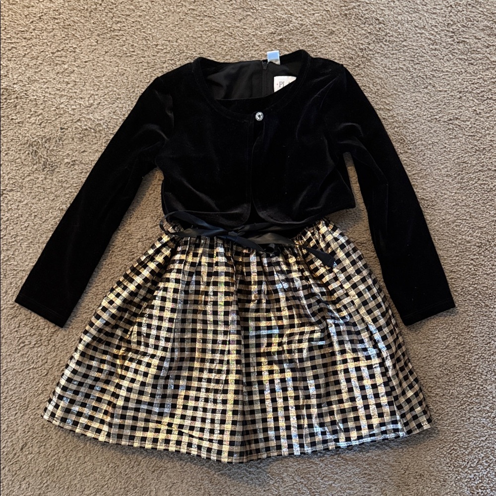 The Children's Place Black and Gold Formal Dress